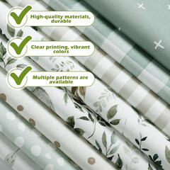 8 Pcs Sage Green Floral Cotton Fabric Bundles 18 X21 Inch Greenery Fat Quarters