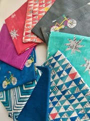 Windham WONDER Carrie Bloomston Fat Quarter Bundle Cotton Fabric Newspaper Text