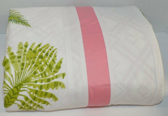 Dena Home Palm Court Floral Unfinished Duvet /Comforter Shell Fabric Pink Green