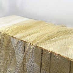 Gold Print Fish Scale Mesh Fabric Costume Clothes Dress Curtain Background Decor