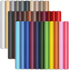 32 Pieces 8 X 12 Inch Faux Leather Sheets 32 Colors | 0.7 Mm Thick Leather Fabri