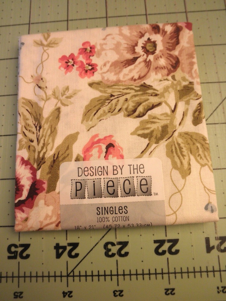 Design by the Piece Floral on Beige Fat Quarter, FREE SHIPPING