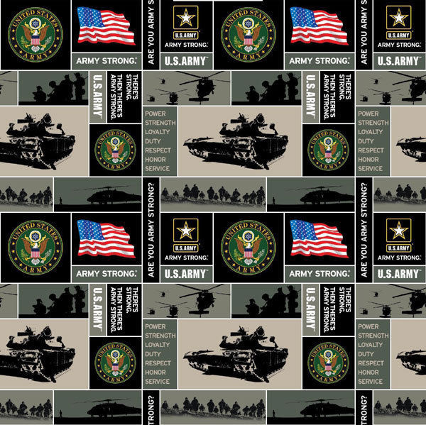 United States of America Army USA Military Fleece Fabric Print A617.04