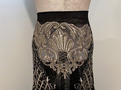 Black Gold Embroidery 4way stretch sequin Lace fabric 50” Width 1 Yard