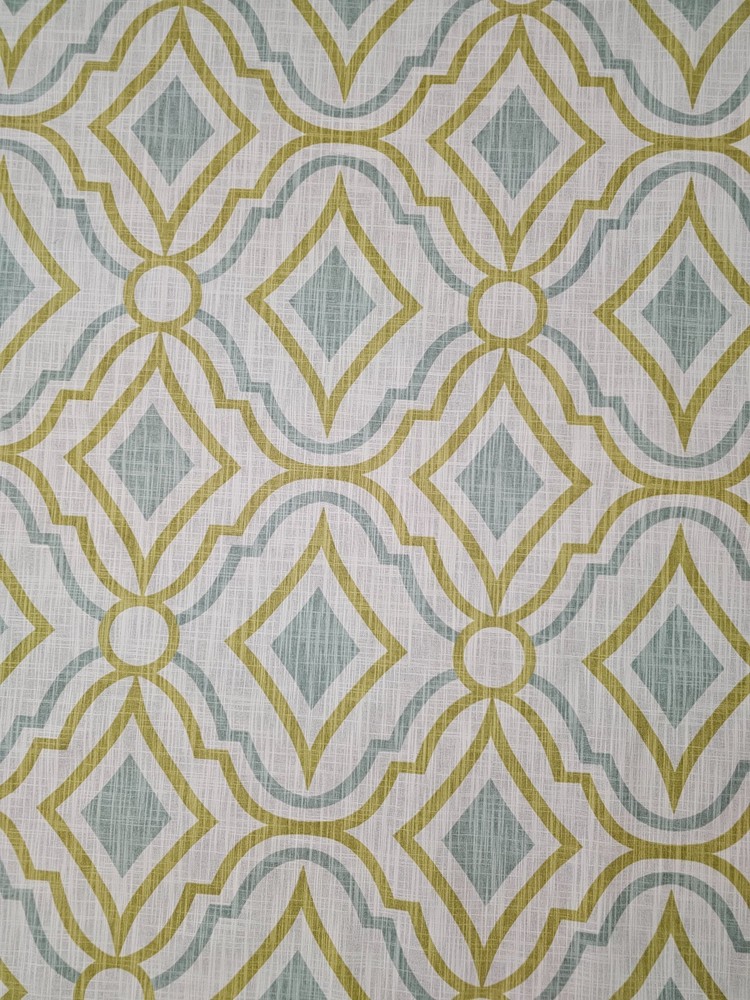 Geometric Upholstery Fabric Green Diamond Trellis Pattern Home Decor Drapery