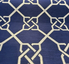 Bridle Navy Blue Geometric Jacquard Upholstery Regal Fabric By The Yard