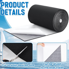16In X 20Ft Black Boat Trailer Bunk Carpet with Adhesive, Marine