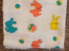 Vintage Bunnyland II Hospital Property Nursery Baby Blanket UNUSED FABRIC-CUTE!!