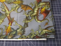 Alexander Henry Cotton Fabric Tale of the Dragon Large Directional Print 1.75 Yd