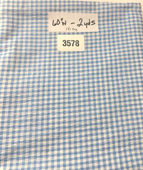 Blue Checked Poly-Cotton Blue/Turquoise 2 yards 60″ Wide