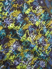 Blue Floral Squirrel Jacquard Tapestry Upholstery Fabric Embroidery 2.19 yds MCM