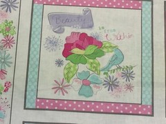 Pretty Things Flowers Pillows cotton Fabric Panel 24 x 44 sewing craft