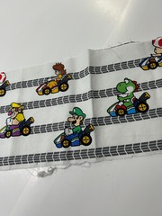 Mario Kart Fabric Square / Loose Extra Piece (42″ x 7″) Quilt Single
