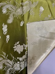 Arisa OLIVE Dragon Brocade Chinese Satin Fabric for Cheongsam/Qipao, Apparel, C