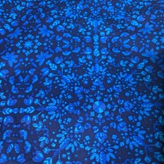 New Fabric, 6 Yards, 20 In. Black Background, / A Med. Blues , 42 Wide.