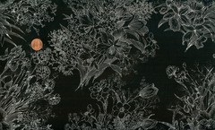 CLEARANCE – ‘BARE ESSENTIALS XIV’ WHITE ON BLACK FLORAL BOUQUETS – RJR