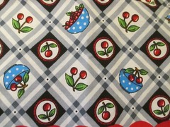 Cotton FAbric CHERRIES With Single Border 30″ long 40″ wide