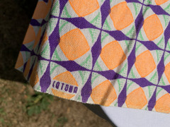 Veloutine Geometric Fabric Orange Purple Green Retro Mid Century 76″ x 32″ mcm