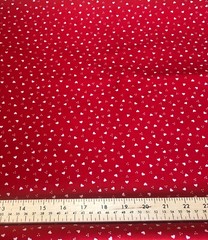 VTG VINTAGE UNBRANDED TINY HEARTS AND DOTS COTTON FABRIC SOLD BTHY