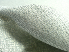 Zimmer & Rohde Platinum Raised Rectangles on White Stripe Small Pattern Luxe