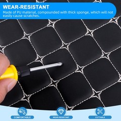 Diamond Quilted PU Leather Fabric 6mm Foam Upholstery for Car Headliner Fabric