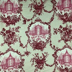 New Braemore Chinoiserie Chinese Garden Toile Fabric 6 yds Rose on Honeydew