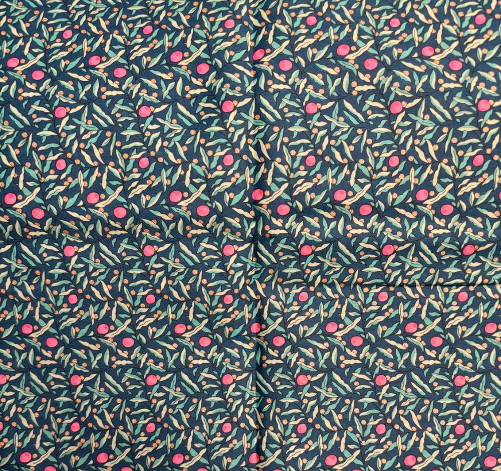 Liberty of London Tana Lawn Christmas juniper berries green fuchsia 3 yards new