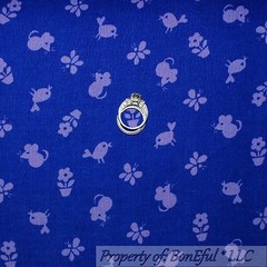 BonEful Fabric FQ Corduroy Cotton Purple Bird Flower Butterfly Mouse Stripe SALE