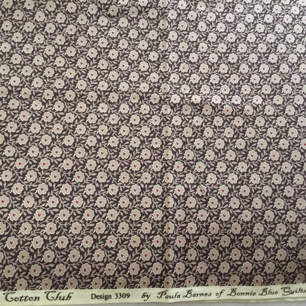 Red Calico on Brown Quilt Cotton, “Cotton Club”, Marcus/Barnes, 3309 BTHY