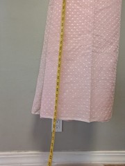 Pink Swiss Dot Fabric Panel 44×88 White Flocked Dots Sheer Sewing Craft