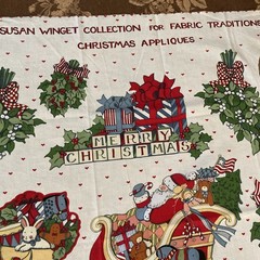 Vintage 1993 Susan Winget #2024 Fabric Traditions Christmas Appliques Panel