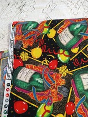 Shamash & Sons Cotton Fabric Happy New Year Champagne Balloons Celebrate BTHY