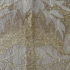 VTG Damask Floral Scroll Decorative Upholstery Fabric Textured Beige Gold 2 Yd