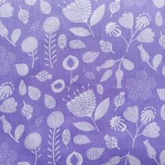 Vintage Floral Precut Fabric Squares 10×10, Purple 10 Inches, Yellow