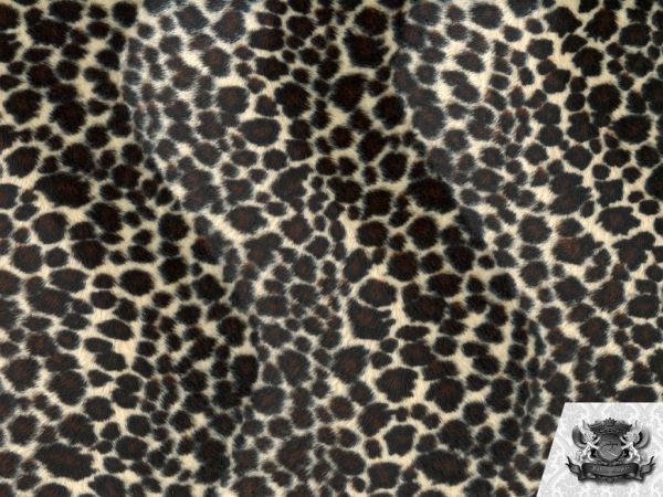 Velboa Faux Fur Short Pile Fabric Animal Print CHEETAH DARK BROWN 60″W Sold BTY