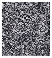 Waverly Geometric Black/White Fabric 3 Ft by 3 Ft