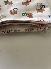 TEDDY BEAR Alphabet Red Blue Green on Beige COTTON Fabric Cranston 2.44 yds