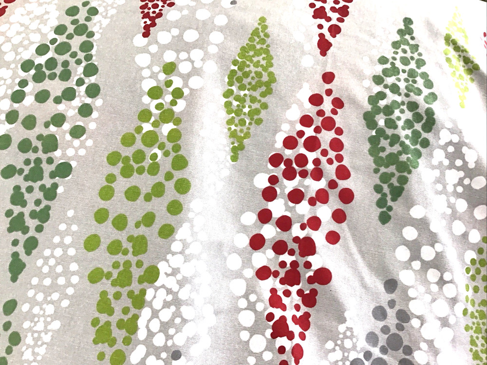 Colorful Christmas Polka Dot Patterned Fabric Holiday Red Green White BTY