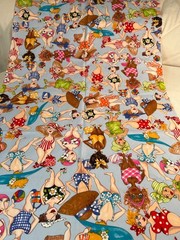 Fabric -RARE Vintage 2005 Loralie Harris Design Bathing Beauties 32.5 L x 19.5 W
