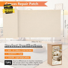 Fabric Repair Tape, 4X79 Inch Self-Adhesive Canvas Repair Patch, Fabric Patches