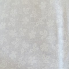 By The Yard White on White Floral Cotton $3.99 Ships Any Amount Of Fabric