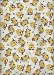 “Colorful Cats”, Bee Skep with Bees, Vanilla, Benartex, BTY