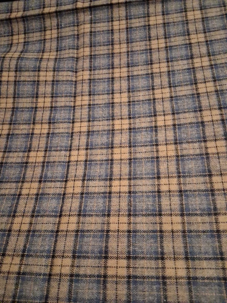 Multicolored Plaid Wool Blend Fabric 60″ X 45″
