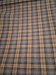 Multicolored Plaid Wool Blend Fabric 60″ X 45″