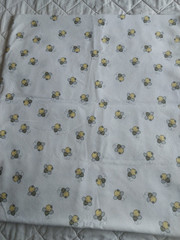 FLANNEL – 48″ x 42″ – Medium 1″ SCATTERED BEES ON WHITE – Joanns – Washed