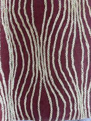 Lee Jofa Groundworks Ondule Crewel Red Fabric Remnant India Wool 18×16 & 13×12