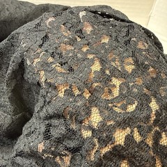 Black Floral Lace Fabric 2 Yards 4 Inches x 43” Wide Sheer Slight Stretch
