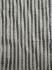 Fabric By the Half-Yard Black Dark Grey Gray Stone Slate White Woven Stripe