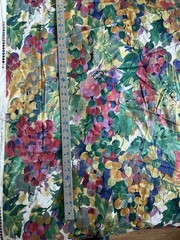 VTG Whiteheads Fabric “Watercolor Grapes” 4.625″x54″ Scotchguard Beautiful! HTF
