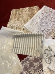 Vintage Doily, Rescued Textiles Lot, Junk Journal, Slow Stitch, Scrapbooking